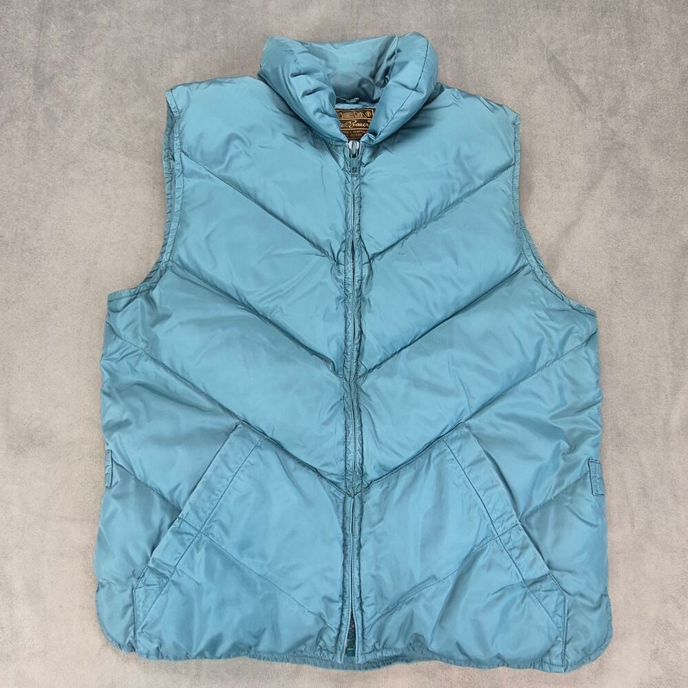 Eddie Bauer Puffer Vest Vintage 80's Outdoor Hiking Goose Down Womens Teal M